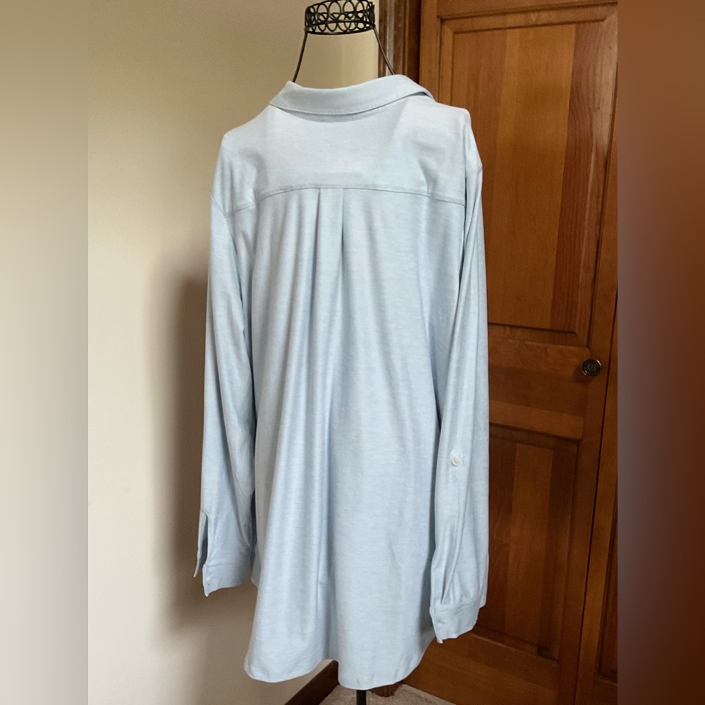 Lands' End Blue Oversized Blouse, 1X - Picture 2 of 6